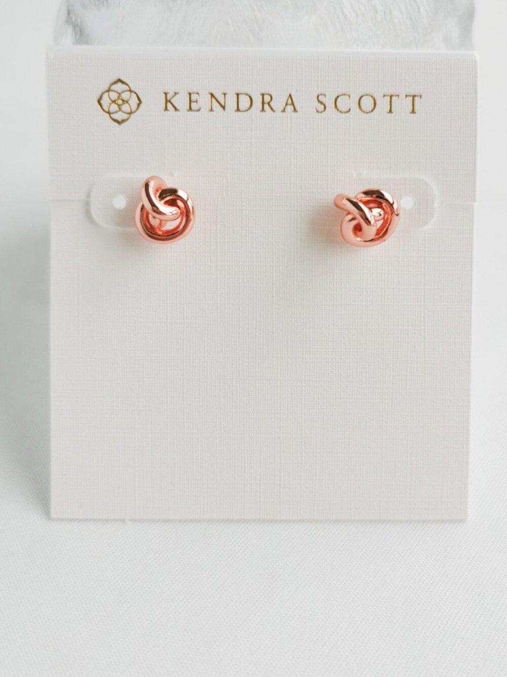 Kendra Scott Presleigh love Knot Rose Gold Stud Earrings